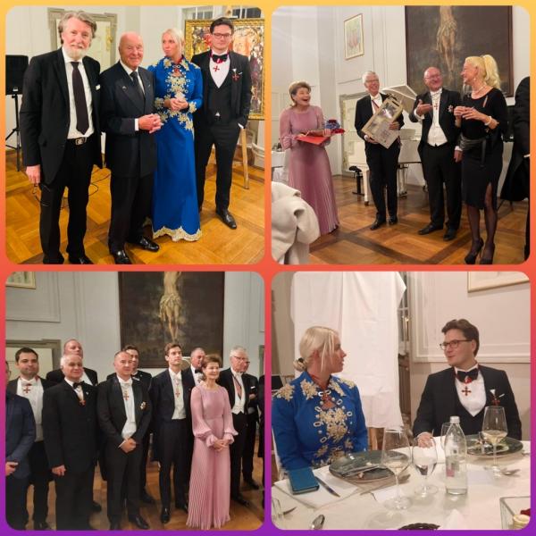 Source: www.viteski-red.si Photo1. Franc Miksa a diplomat, ambassador, and writer. Bozo Dimnik, The &lsquo;Legend&rsquo; among Slovenian businessmen also a fisherman and diver. Tyasha A. and Kristjan Brozovic, familiar dekan and Tyasha's mentor Photo2. Princess Margaretha, Princ Nikolaus, Silvester Likar and an artist Norma De Saint Picman Photo3. New members of Knighthood